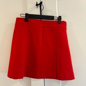 Red Pleated Boden Skirt